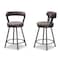 Baxton Studio Arcene Rustic and Industrial Grey Upholstered Counter Stool, PK2 149-8969 - alternate 6